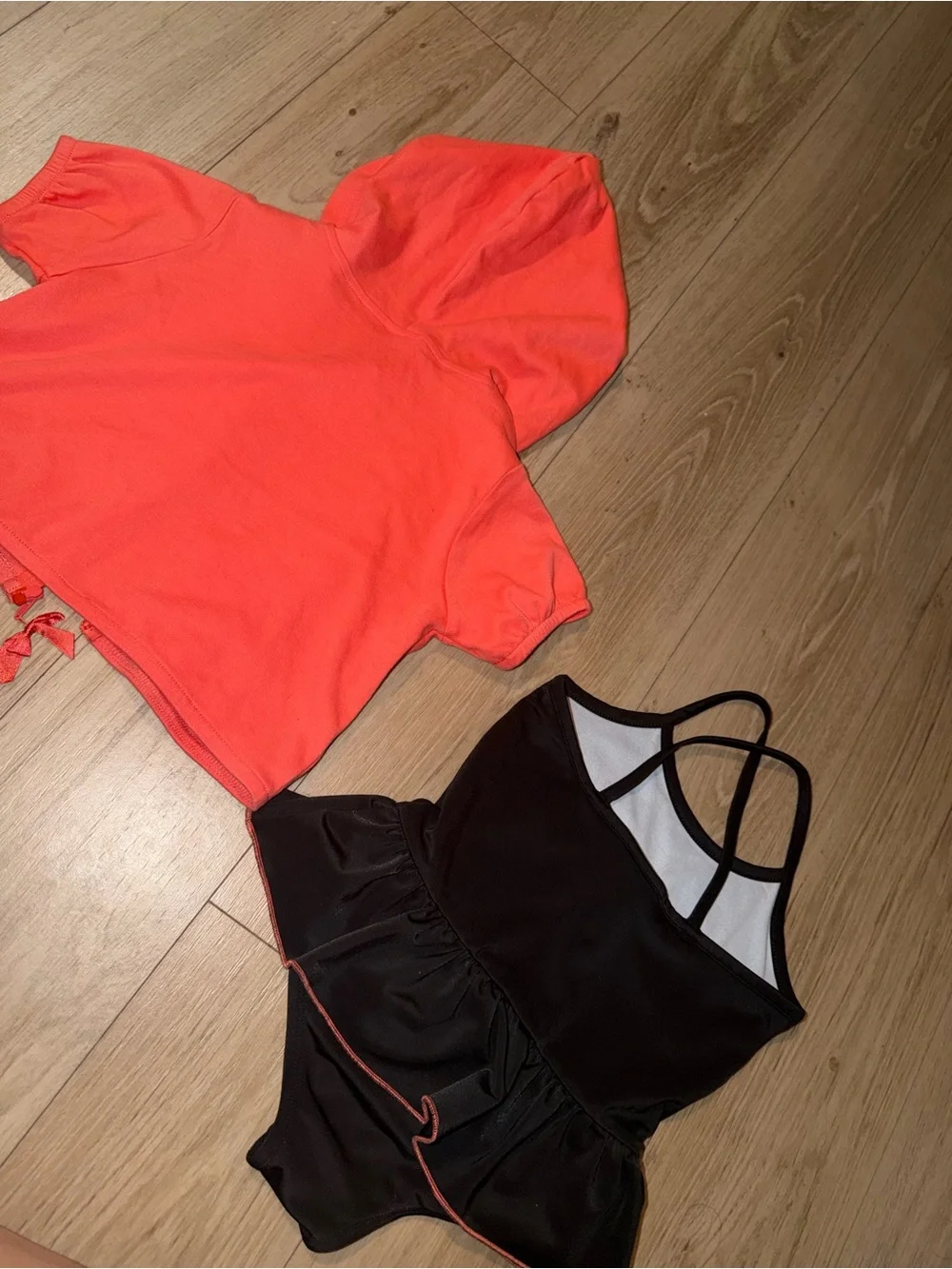 Harley-Davidson toddler Black & Coral Swimsuit Set 3T